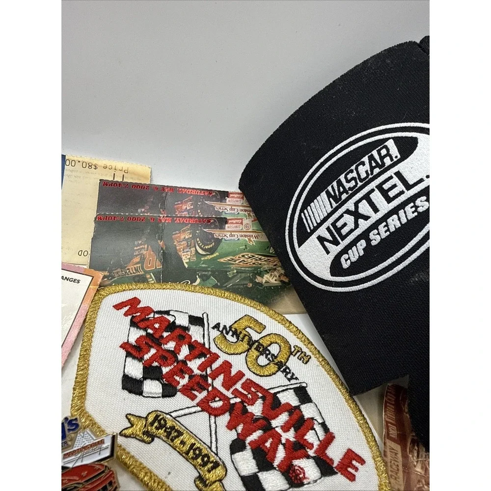 Lot Of Nascar Lapel Pins, Tickets, Patches, Keychain, Vintage